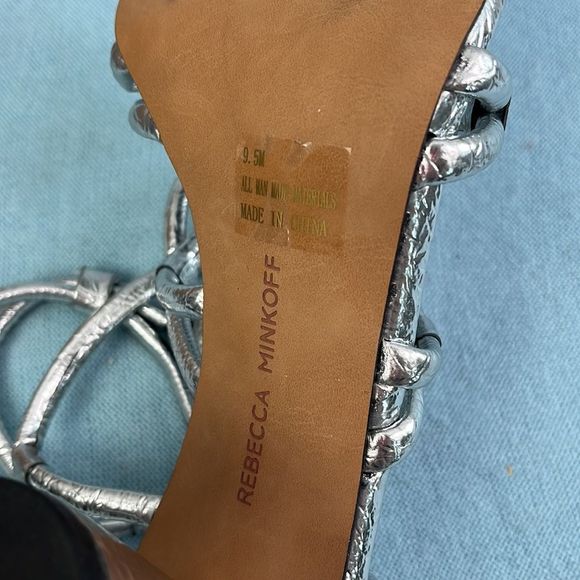 Rebecca Minkoff Silver Strappy Heels - Picture 9 of 9